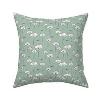 Japanese lotus flower garden sweet minimal botanical japan designs moss green