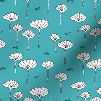 Japanese lotus flower garden sweet minimal botanical japan designs blue