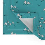 Japanese mount fuji woodland geometric nature asian prints blue