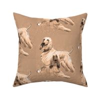 Afghan Hounds in Sepia tones