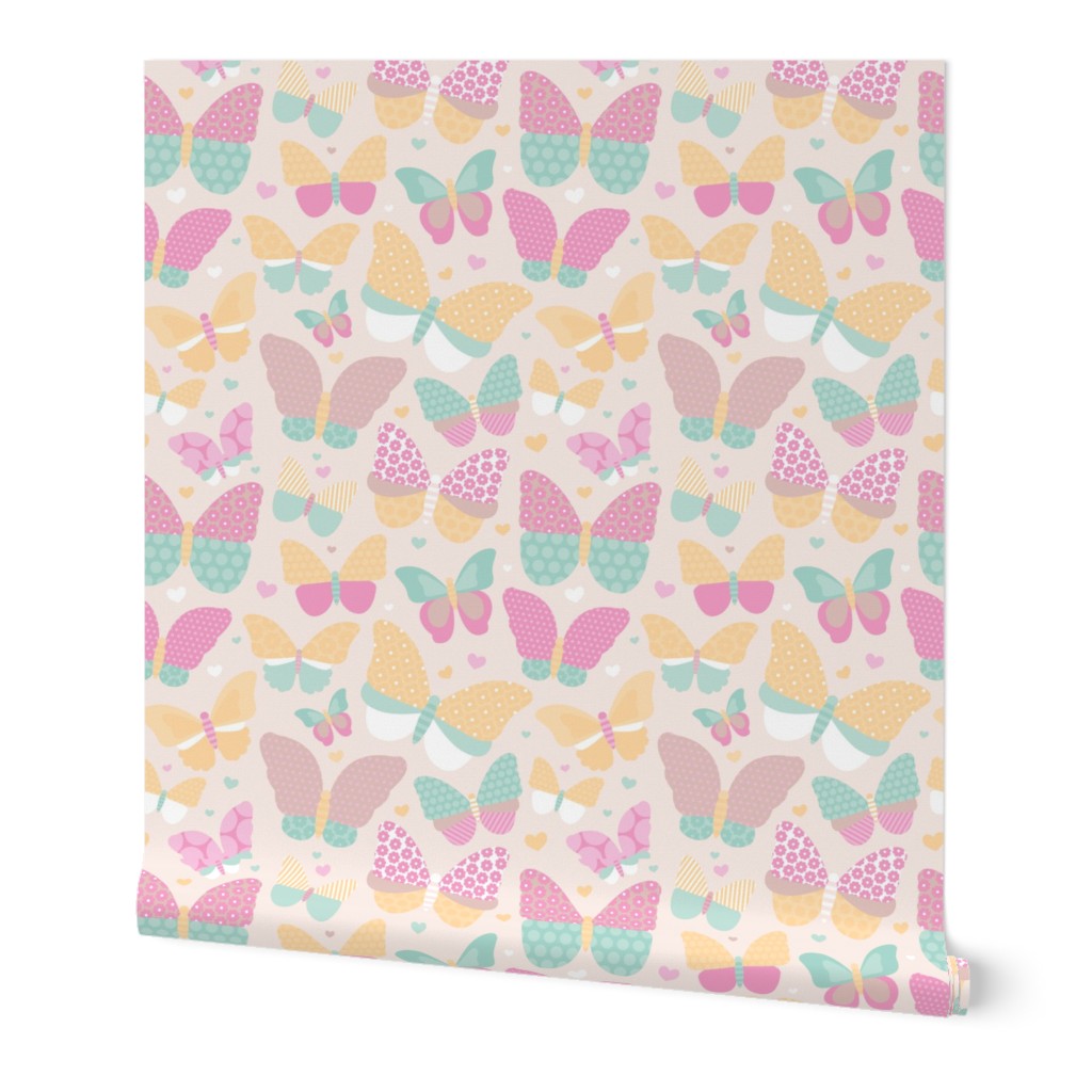 Summer butterfly garden sweet botanical insects for girls pastel