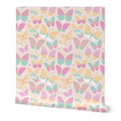 Summer butterfly garden sweet botanical insects for girls pastel