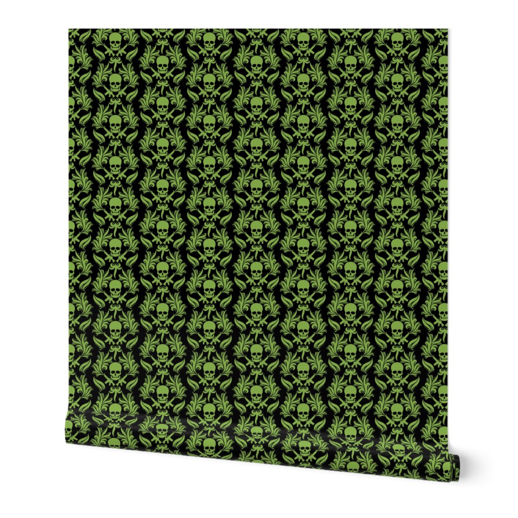 Damask Skulls Greenery