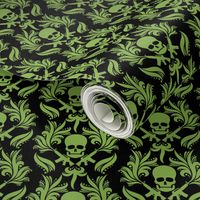 Damask Skulls Greenery