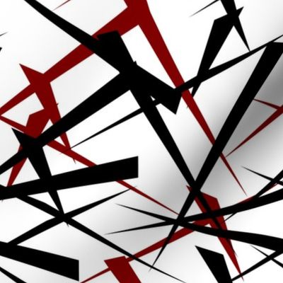 Abstract triangles red and black