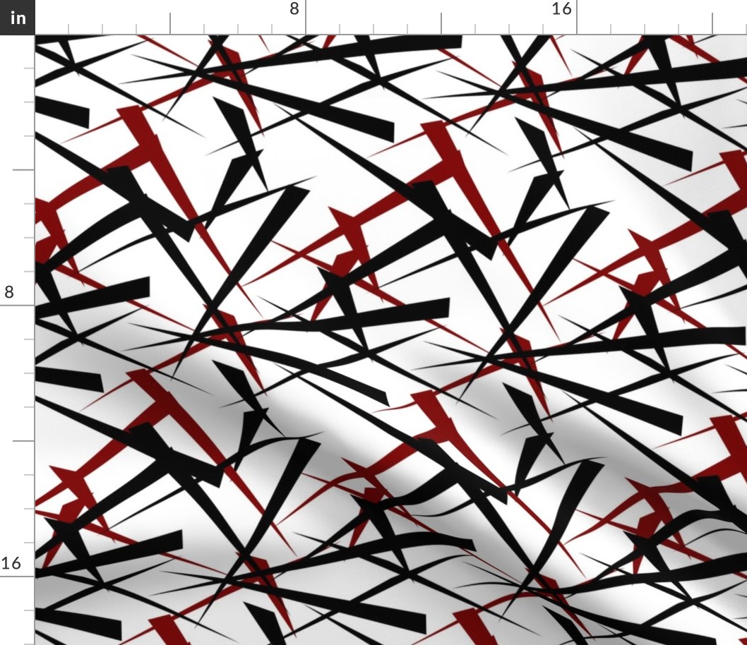 Abstract triangles red and black