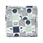 Little Man Adventure Wholecloth  || Northern lights patchwork 