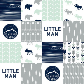 Little Man Adventure Wholecloth  || Northern lights patchwork 