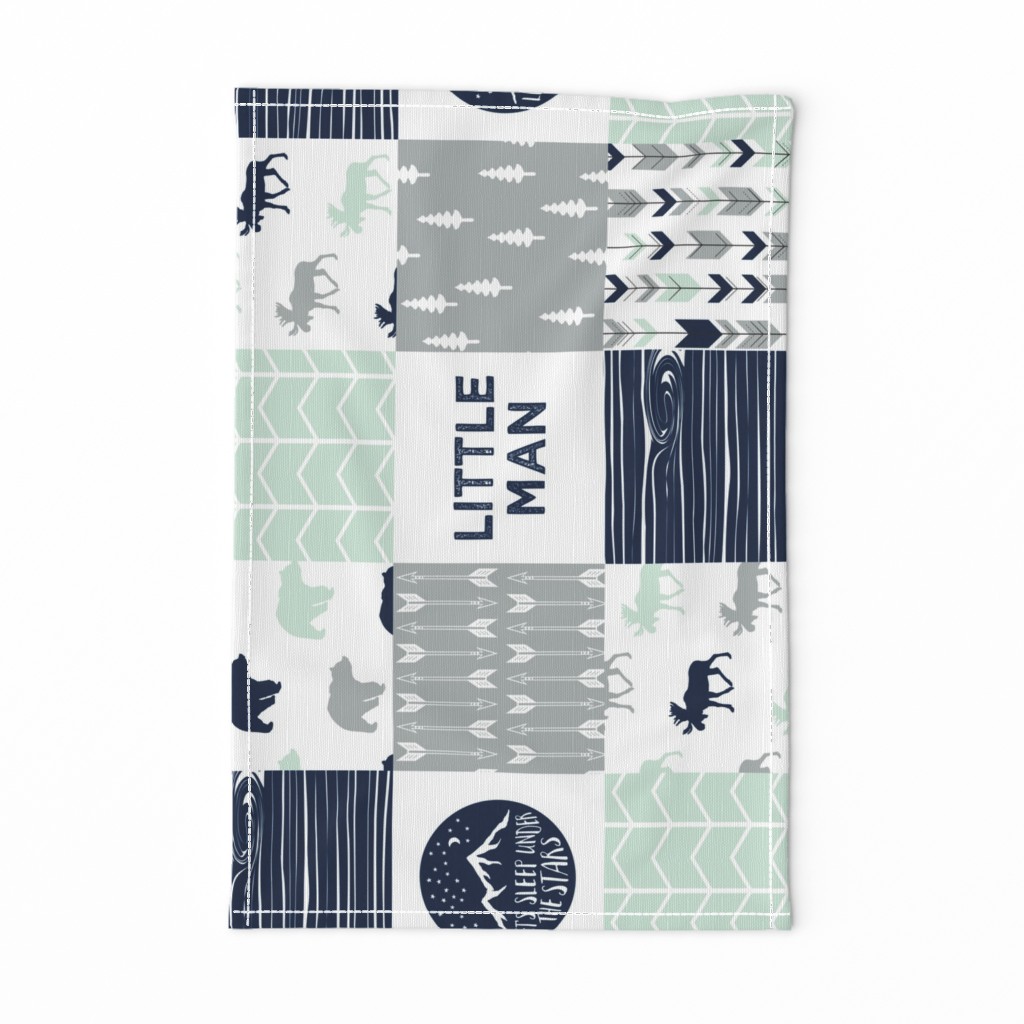 Little Man Adventure Wholecloth  || Northern lights patchwork (90)