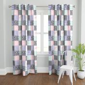 Little Lady Wholecloth Quilt - Dark grey, mint, pink, lavender