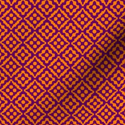 small tribal diamonds - india orange and dark purple