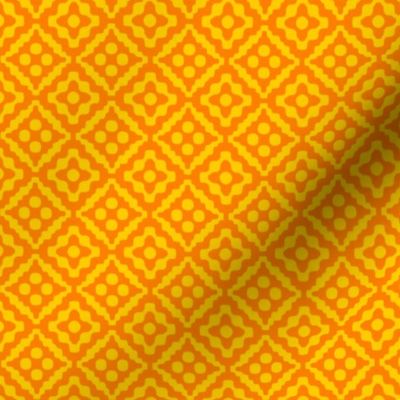 small tribal diamonds - saffron orange and yellow
