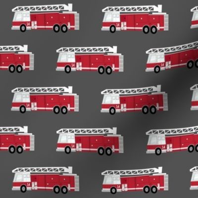 fire trucks - dark red