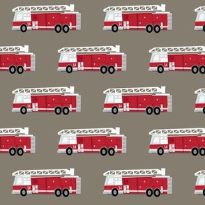 fire truck - dark red on brown