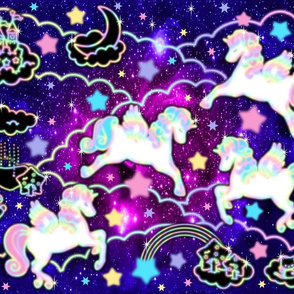 7 Pegasus winged unicorns pegacorns stars rainbows clouds trees ponds lakes teddy bears shooting cats sky skies pony ponies horses purple galaxy violet galaxies nebulae universe night cosmic cosmos planets supernova quasars kawaii japanese inspired moon c