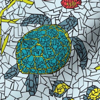 Sea Turtle + Tropical Fish Mosaic - Large