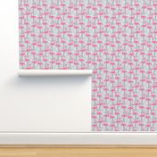 hot pink flamingos on grey