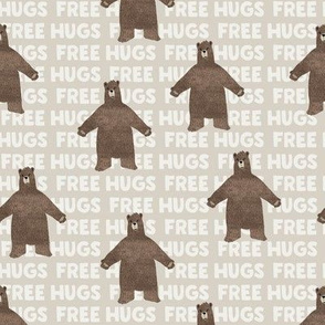 (small scale) free hugs bear  - beige