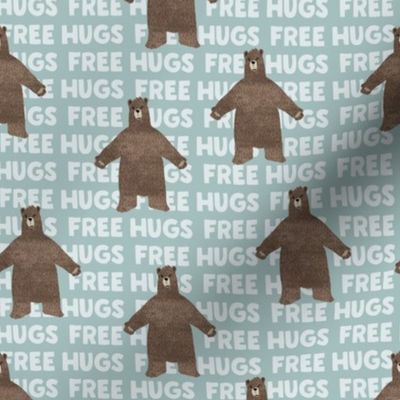 (small scale) free hugs bear - dusty blue