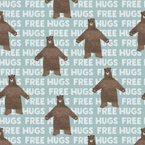 (small scale) free hugs bear - dusty blue