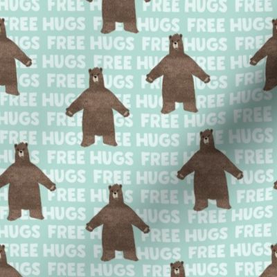 (small scale) free hugs bear - dark mint