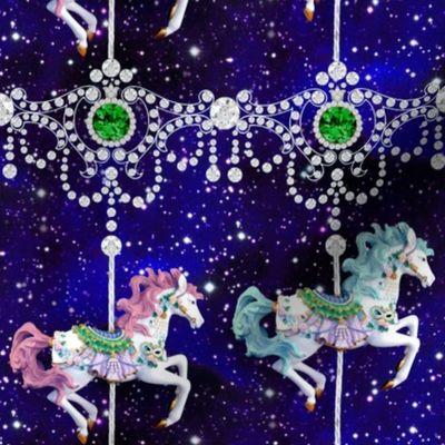 egl elegant gothic lolita carousel pony horses ponies carnival Victorian baroque jewels gems diamonds emeralds glitter sparkles stars universe galaxy cosmic cosmos planets nebula  filigree