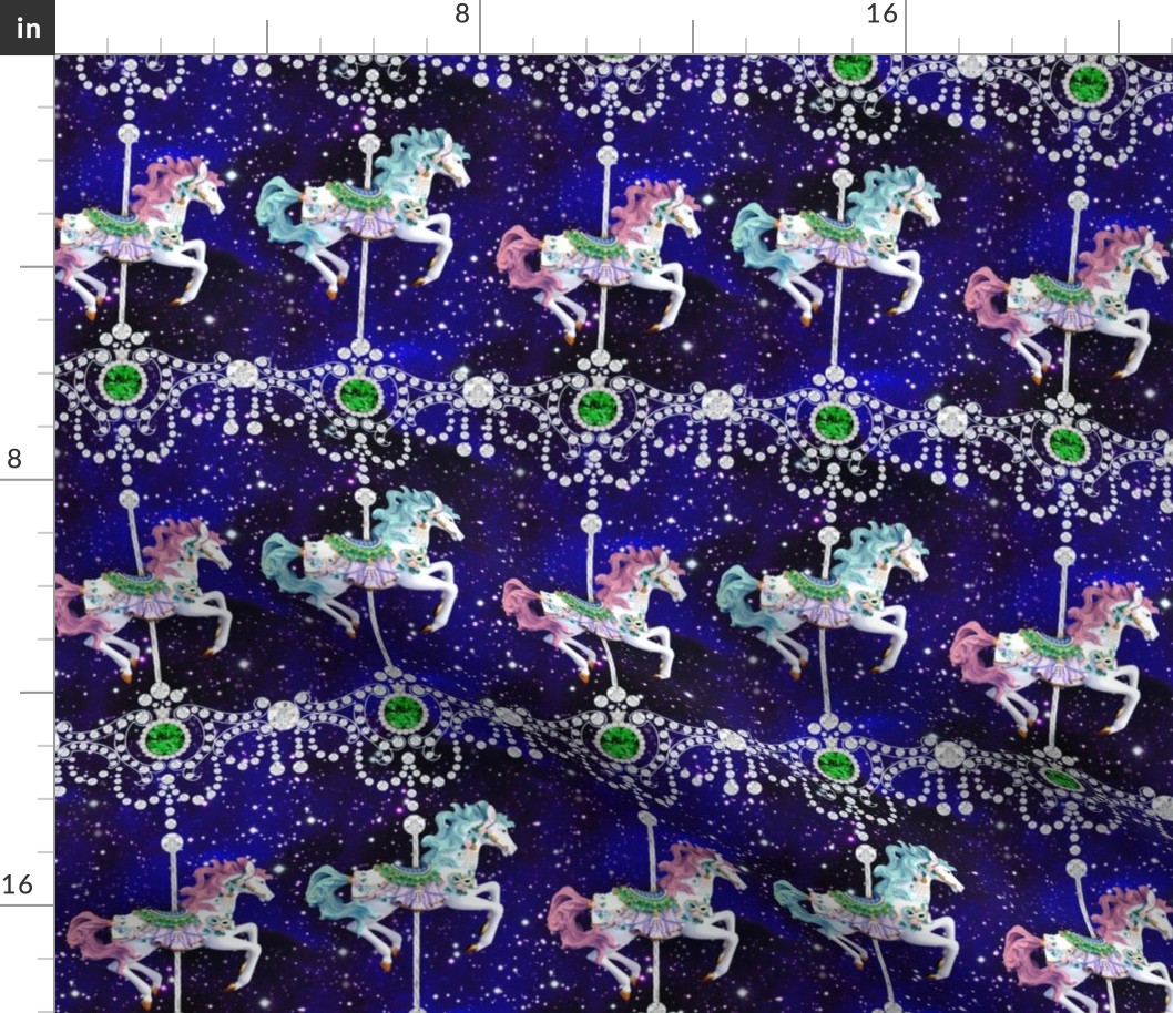 egl elegant gothic lolita carousel pony horses ponies carnival Victorian baroque jewels gems diamonds emeralds glitter sparkles stars universe galaxy cosmic cosmos planets nebula  filigree