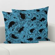 turquoise paisley rats - Medium Size