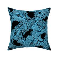 turquoise paisley rats - Medium Size