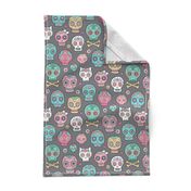 Sugar Skulls on Dark Grey