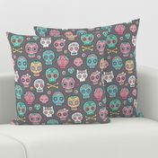 Sugar Skulls on Dark Grey