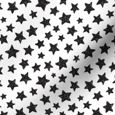 black doodles stars