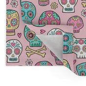 Sugar Skulls on Pink