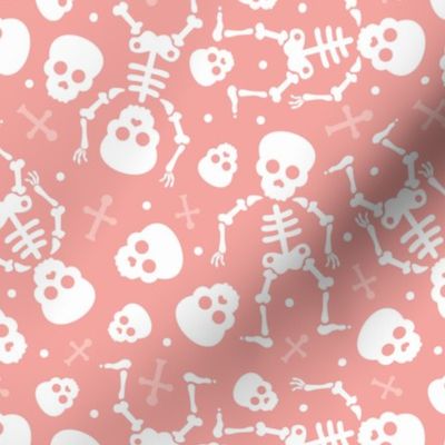 Cool skulls halloween skeleton and mexican dia de muerte kids print pink