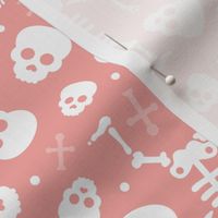 Cool skulls halloween skeleton and mexican dia de muerte kids print pink