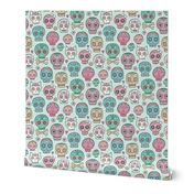 Sugar Skulls on Green Mint