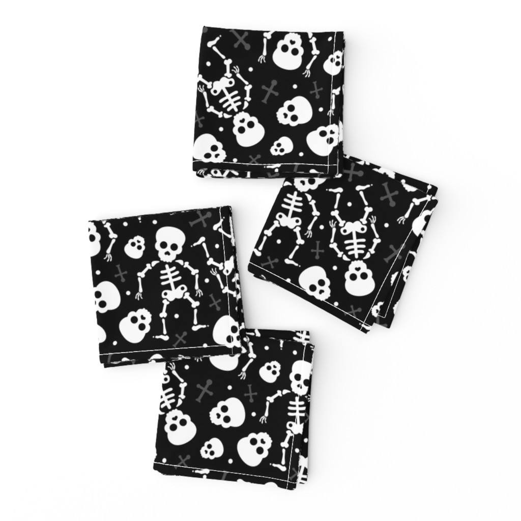 Cool skulls halloween skeleton and mexican dia de muerte kids print black and white