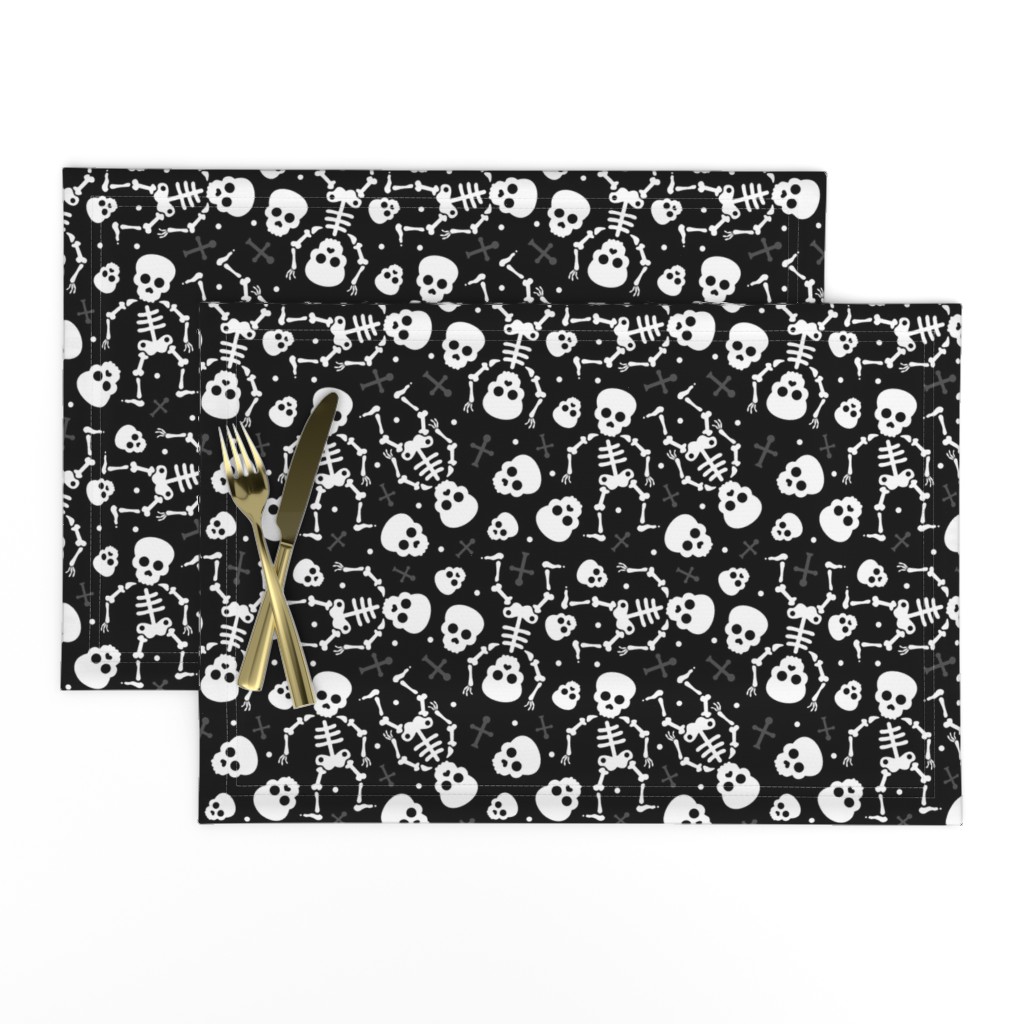 Cool skulls halloween skeleton and mexican dia de muerte kids print black and white