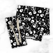 Cool skulls halloween skeleton and mexican dia de muerte kids print black and white