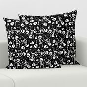 Cool skulls halloween skeleton and mexican dia de muerte kids print black and white