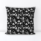 Cool skulls halloween skeleton and mexican dia de muerte kids print black and white