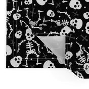 Cool skulls halloween skeleton and mexican dia de muerte kids print black and white