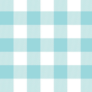 Big Buffalo Plaid - Check - aqua and white