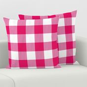 Big Buffalo Plaid - Check - fuchsia and white -- hot pink