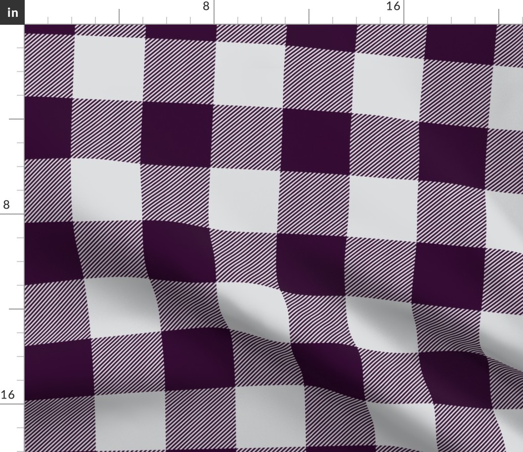 Big Buffalo Plaid - Check - Eggplant and Silver