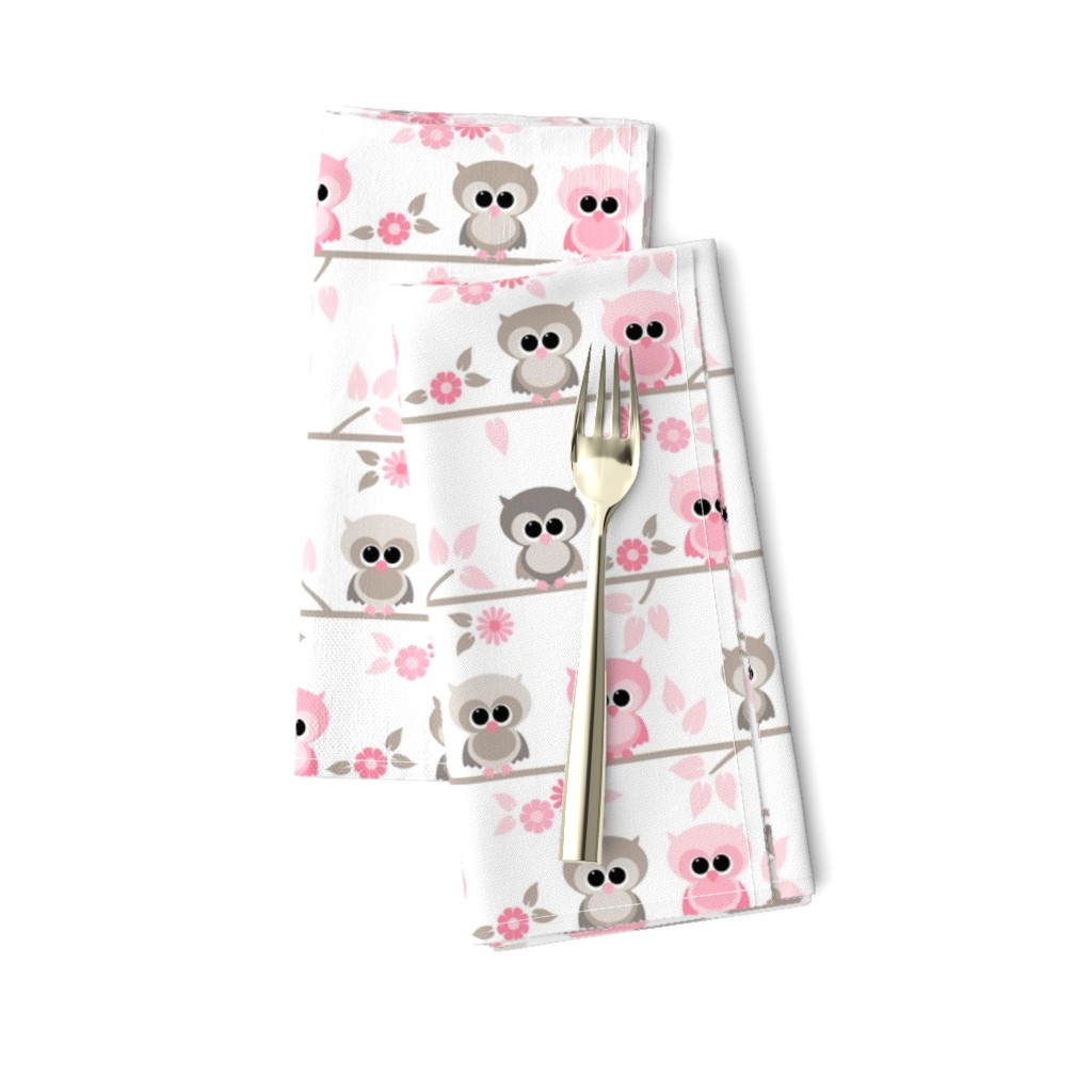 Baby owls grey  and pink