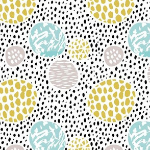 Cool dots and freckles circle abstract memphis style dots in pastel gender neutral