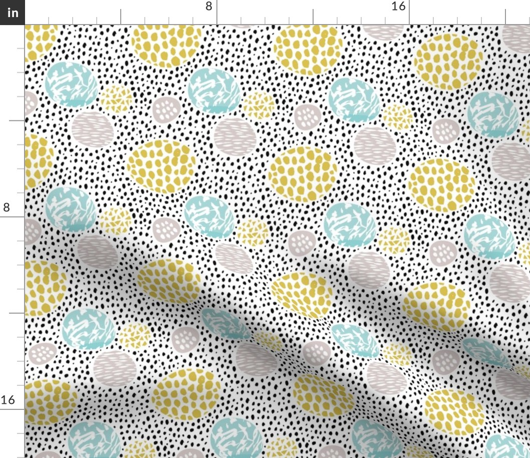 Cool dots and freckles circle abstract memphis style dots in pastel gender neutral