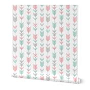 Arrow Feathers - mint, pink and grey