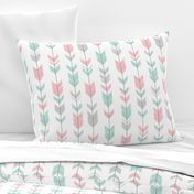 Arrow Feathers - mint, pink and grey